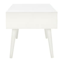SAFAVIEH Squall Rustic Square 1 Shelf Coffee Table, Burnt White