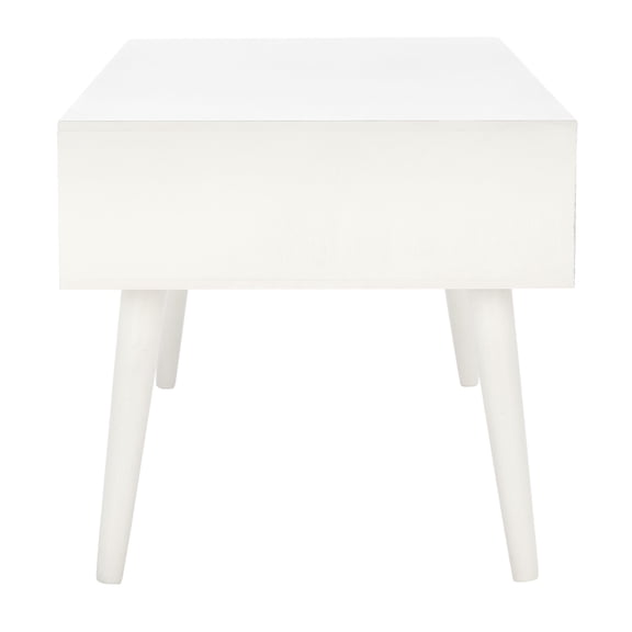 SAFAVIEH Squall Rustic Square 1 Shelf Coffee Table, Burnt White