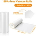 thumbnail image 2 of Vacuum Sealer Bags 8x50 Rolls 2 pack for Food Saver, Seal a Meal, Weston. Commercial Grade, BPA Free, Heavy Duty, Great for vac storage, Meal Prep or Sous Vide, 2 of 5