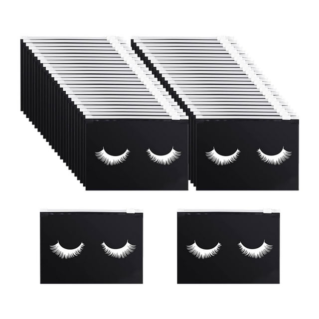 Bolsas de maquillaje de pestañas Yuyangstore 50 Count Reutilizable 15x10cm Negro