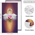 thumbnail image 2 of Dreamtimes Romantic Swans Couples Hand Towels for Bathroom, Summer Lotus Flower Kitchen Towel 2 PCS Ultra Soft and Highly Absorbent Decorative Fingertip Face Bath Towels for Spa & Hotel, 28.3"x 14.4", 2 of 5