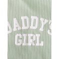 thumbnail image 6 of Newborn Baby Girls Clothes Rib Knit Ruffle Crew Neck Short Sleeve Daddy girl Letters Print Romper Shorts Hairband Cute Summer Outfit Set, 6 of 9