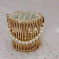 thumbnail image 3 of Cesta de boda de lujo, bolso de mano con perlas para mujer, novedad de 2023, bolso de mujer con cadena de perlas, cesta tejida, bolso de playa informal de ratán cuadrado, 3 of 5