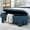 Dark Blue, variant on 51.5" Oval Ottoman Storage Bench with Large Storage Space, Linen Fabric Upholstered Bench for Living Room, Entryway, Bedroom, Hallway, Window Seating, Dark Blue