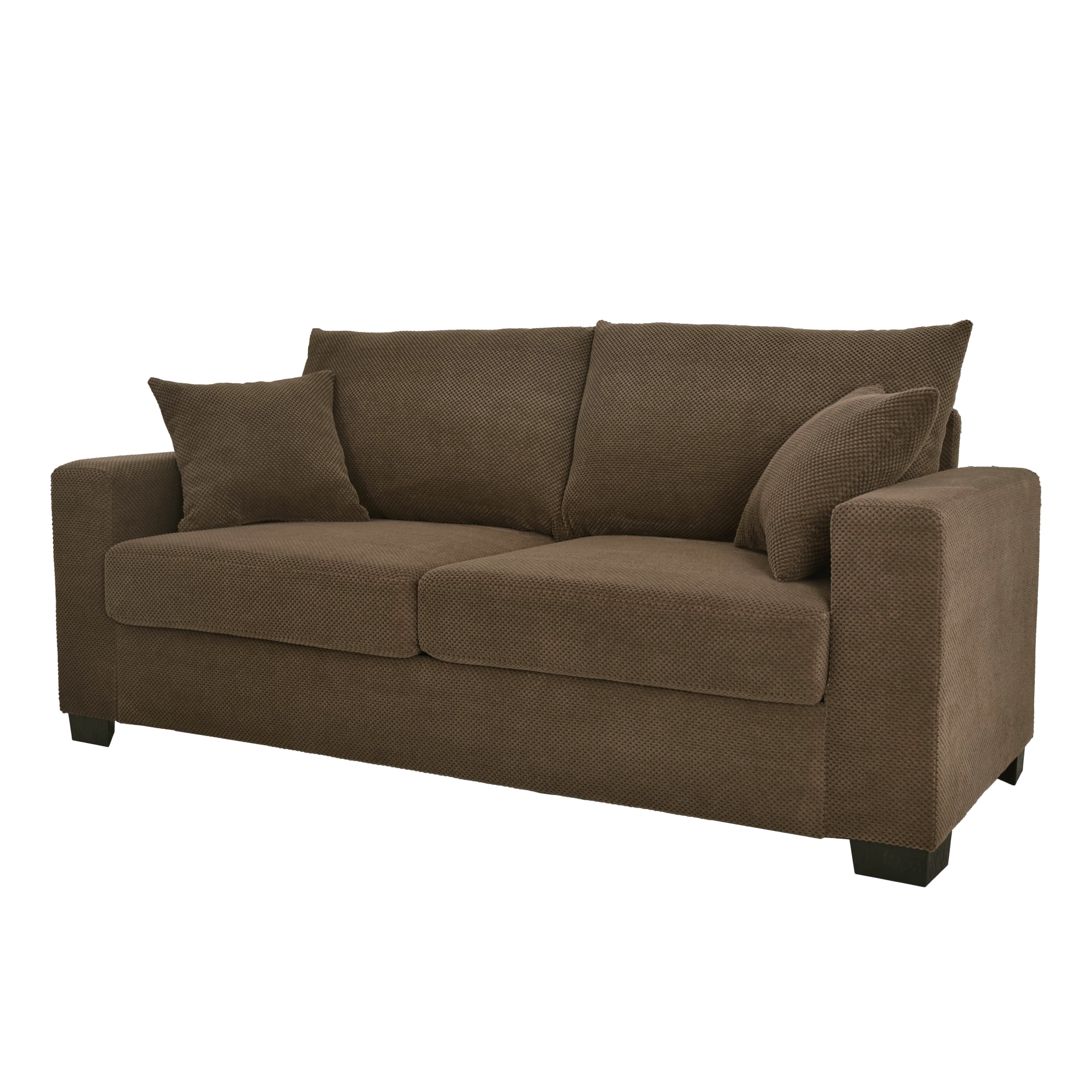 Leumius 69" Sofa for Living Room,Modern 2 Seater Couch for Small Space,Upholstered Loveseat with 2 Throw Pillows,Coffee