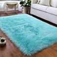thumbnail image 3 of TWINNIS Super Soft Shaggy Faux fur Area Carpet for Home Decor,2'x3',Blue, 3 of 7