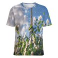 thumbnail image 5 of Blossoming Paris Eiffel Tower T Shirts Basic T-Shirt Short Sleeve Ladies Tee Shirt Summer Graphic Clothing, 5 of 6