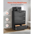 thumbnail image 5 of KFFKFF 4-Drawer Metal File Cabinet with Lock, Vertical Filing Storage Unit for Home and Office, Adjustable Hanging Rods for Letter, A4, and Legal Files, Easy to Assemble, Black, 5 of 9