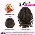 thumbnail image 3 of 9" Short Ponytail Extension, Classic Loose Curly Wavy Claw Clip Pony tails Hair Extensions HP001 Hairpieces for Women - Light Blonde, 3 of 7