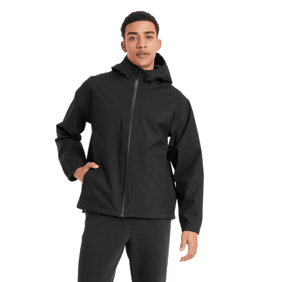 Men's Waterproof Breathable Technology Rain Coat - (Black, XXLarge)