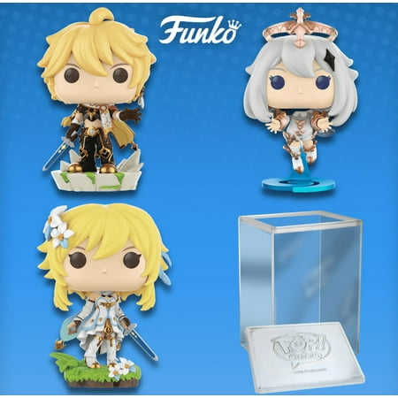 Funko Pop! Games: Genshin Impact - Set of 3 Vinyl Figures (Aether/ Lumine/ Paimon) (+ Pop! Stacks Plastic Protector)