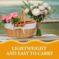 thumbnail image 3 of LOLIPPYY Grocery Baskets With Handles White Rattan Flower Basket For Easy Cleaning And Storage 1Pack, 3 of 6