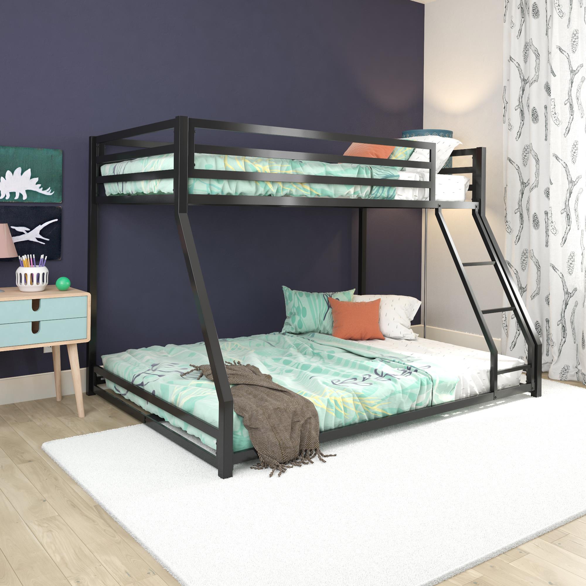 DHP Miles Metal Twin/Full Bunk Bed, Black