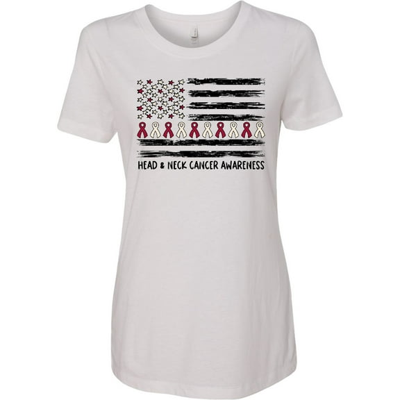 Inktastic Head and Neck Cancer Awareness Flag and Ribbon Women's T-Shirt