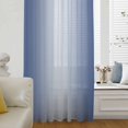 thumbnail image 6 of Navy Blue Ombre Sheer Curtains 45 Inches Long, Modern Gradient Abstract Art Light Filering Curtains, Breathable Simi Curtain Privacy Drapes for Kitchen Bathroom Lightweight Small Window Treatment, 6 of 9