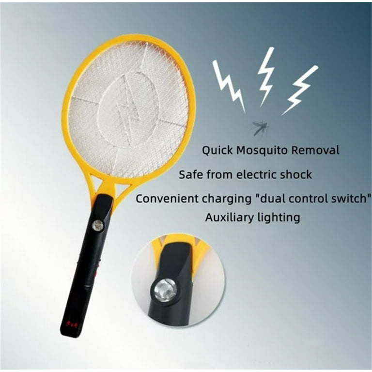 Happon Electric Fly Swatter Bug Zapper 3000 Voltage Handheld Mosquito Killer Wasp Fruit Fly Insect Trap Racket for Indoor Travel Camping and