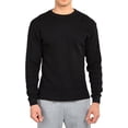 thumbnail image 4 of Thermal Top - Men's Classic Crewneck Waffle Knit Thermal Top 3XL, Black - 1, 4 of 4