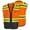 Black-orange, variant on Class 2 High Visibility Safety Unisex Vest Durable Hi Vis Gear 8 Pockets, Reflective Stripes Construction, Night Work Outdoor