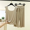 thumbnail image 2 of Posijego Womens Plus Size Pajama Sets Capri Sleepwear Loungewear Summer Sleeveless Tank Tops Matching Lounge Sets for Women, 2 of 5