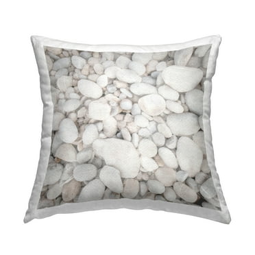 Stupell Industries Nautical Beach Pebbles Square Decorative Printed Throw Pillow, 18 x 18