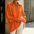 thumbnail image 5 of Fewfanhot Fall Sweaters for Women Oversized Batwing Sweaters Long Sleeve Crew Neck Knit Asymmetrical Pullover Tops, 5 of 7