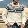 thumbnail image 6 of Lyrehush Men's Knit Cardigans Open Front Patterned Long Sleeve Cardigan Casual Button down Sweaters, 6 of 6