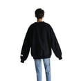 thumbnail image 4 of JANDEL Men Long Sleeve O-Neck Black Casual Oversize Pullover Sweatshirt, XL, 4 of 8