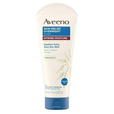 Aveeno Cream Intense Moisture Skin Relief Overnight 7.3oz (Pack of 3)