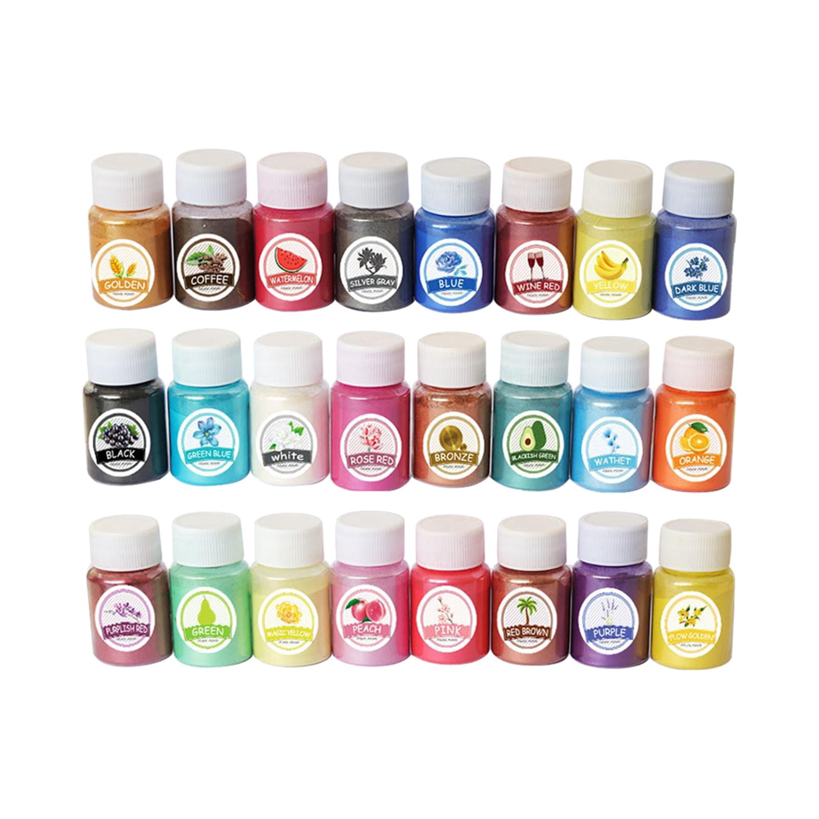 Mica Powder Pigment Mica Mineral Powder Micas Colorants Epoxy Resin Dye DIY for Soap Coloring Candle Making Paint Nail Polish Jewelry 24 colors