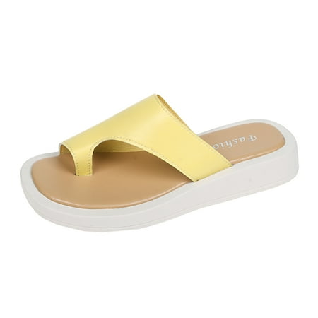 

Sngxgn Pedicure Sandals for Women - Toe Separator SlippersWomens Walking Sandals Yellow 7.5