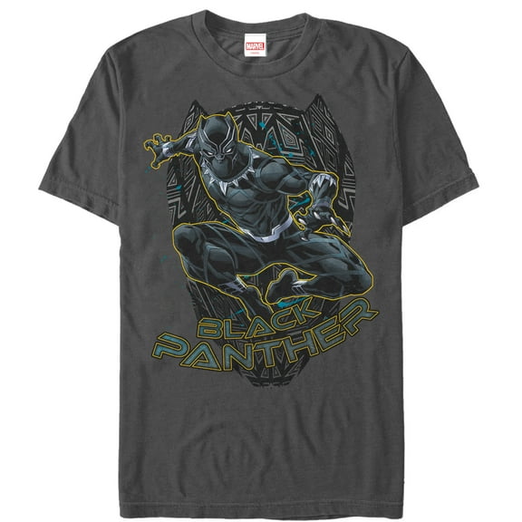 Men's Marvel Black Panther Mask Outline  Graphic Tee Charcoal X Large