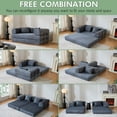thumbnail image 5 of 59" Convertible Sleeper Sofa Bed with Pillow, Corduroy Folding Mattress Couch, Floor Sofa Lounge with Fixed-Shape Frame for Living Room Apartment, Gray, 5 of 8