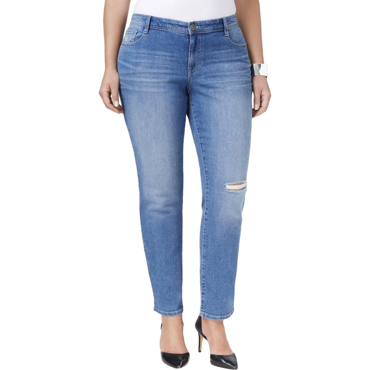 Style & Co. - Style & Co. Womens Plus Light Wash Distressed Jeans ...