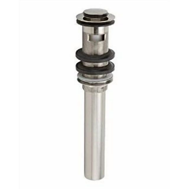 Jaclo 818-SC P.O. Plug Finger Touch Drain with Overflow Holes for Extra Thick Basins, Satin Chrome