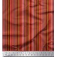thumbnail image 1 of Soimoi Red Rayon Crepe Fabric Vertical Stripe Print Fabric by Yard 46 Inch Wide, 1 of 3