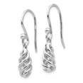 thumbnail image 2 of 925 Sterling Silver Diamond Spiral Drop Dangle Shepherd Hook Earrings, 2 of 7