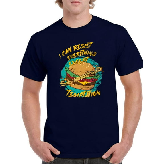 Resist Everything Except Burgers T-Shirt Men -Smartprints Designs, Male 5X-Large
