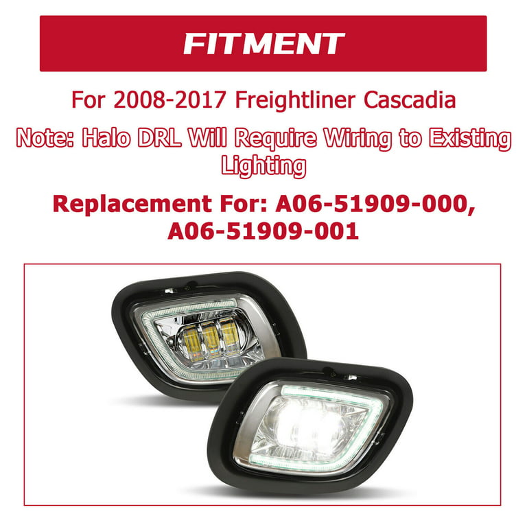 Full LED Fog Lights Compatible with 2008-2017 Freightliner