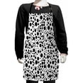 thumbnail image 1 of Black and White Kids Apron, Big and Small Dots Black Color Spots Graphic Simplistic Bubbles Pattern, Boys Girls Apron Bib with Adjustable Ties for Cooking Baking Painting, Black White, by Ambesonne, 1 of 2