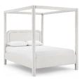 thumbnail image 1 of Bowery Hill Contemporary Cream Linen Textured Fabric Upholstered Full Bed, 1 of 11