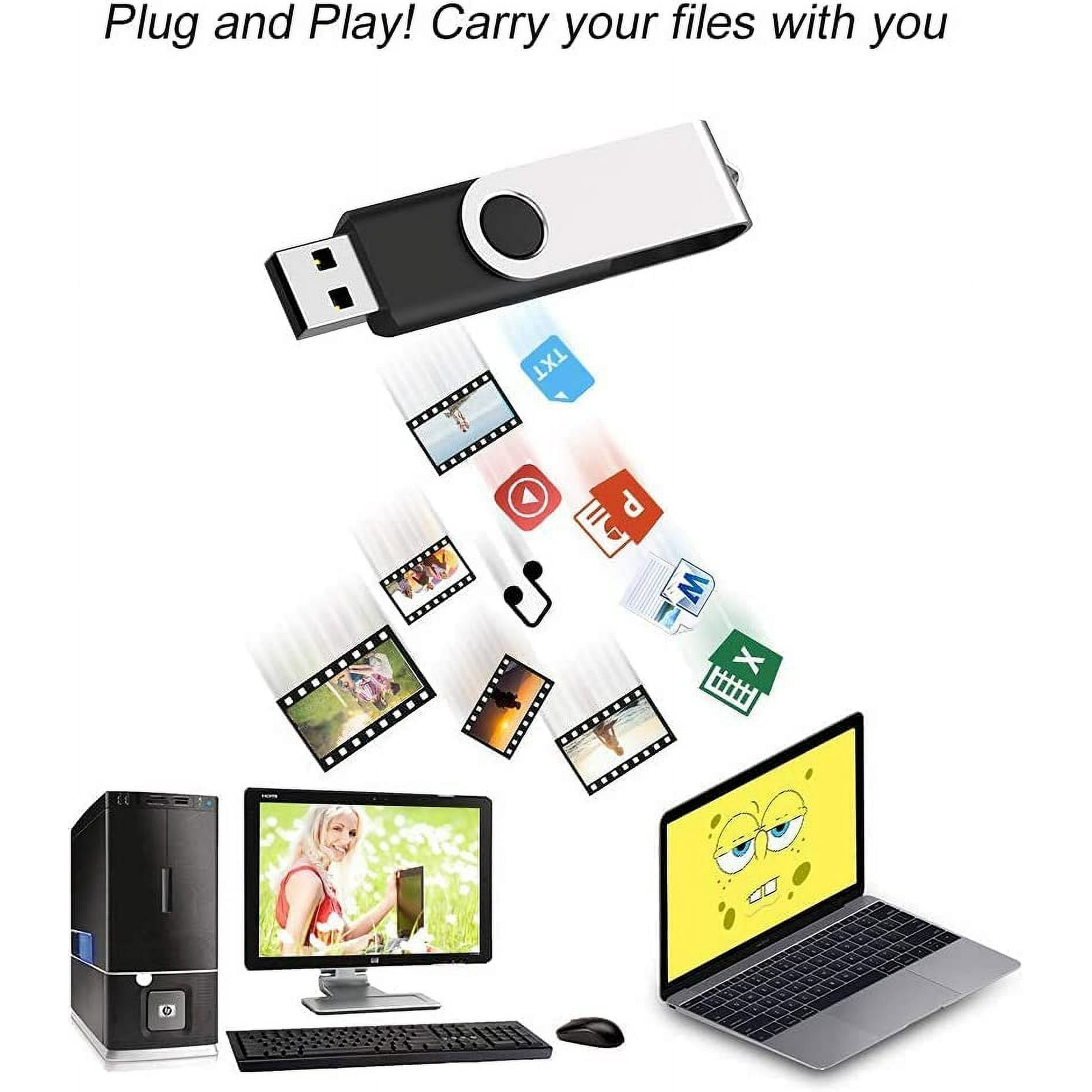 8GB Bulk Flash Drive 100 Pack USB 2.0 Flash Drives Bulk Thumb Drives Bulk USB Drives Pack Storage (100pack *8GB Black)