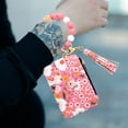 thumbnail image 1 of ID Bag Silicone Bracelet Floral Folding Card Holder Printed Leather Wallet Keychain Including Keychain ID Bag Floral Wallet Card Holder, 1 of 6