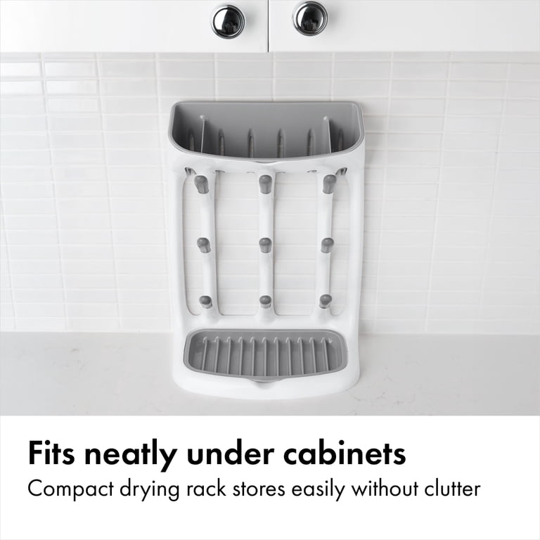 OXO Tot Space-Saving Baby Bottle Drying Rack, White photo 2