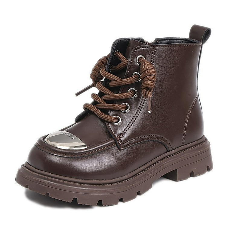 workcargo Kids Combat Boots for Juniors Size 26 Brown, Faux