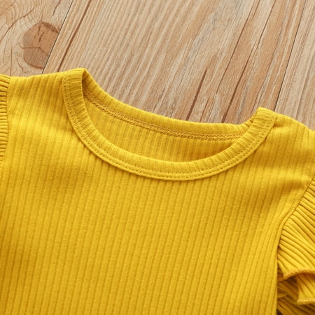 

Aayomet Newborn Baby OutfitsBowknot HairbandOutfit Set 4 Month Baby Girl Clothes Yellow 3-6Months