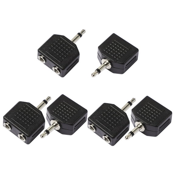Unique Bargains 6Pcs 3.5mm Mono Audio Male Plug to Dual 3.5mm Mono Female Jack Splitters