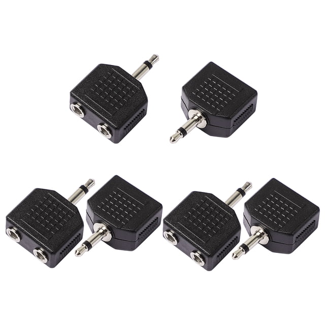 6 Pcs 3.5mm Mono Audio Connector to 2 Port 3.5mm Jack Splitters Adapters