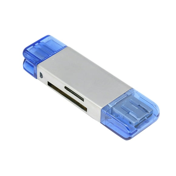 MasteelfCA 5 In 1 USB Type-C Micro USB Reader Universal TF SD Memory OTG Reader for Phone (Silver)