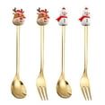 thumbnail image 3 of EUDIDV Christmas Products 4PCS Stainless Steel Christmas Spoon Gift Set Dessert Spoon Fork Coffee Spoon Christmas Pendant Spoon Tableware Set Festive Supplies, 3 of 7
