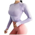 thumbnail image 1 of Top corto sin costuras para mujer - Manga corta, malla transpirable, ajuste compresivo, secado rápido, tallas S-L para gimnasio y yoga, 1 of 5